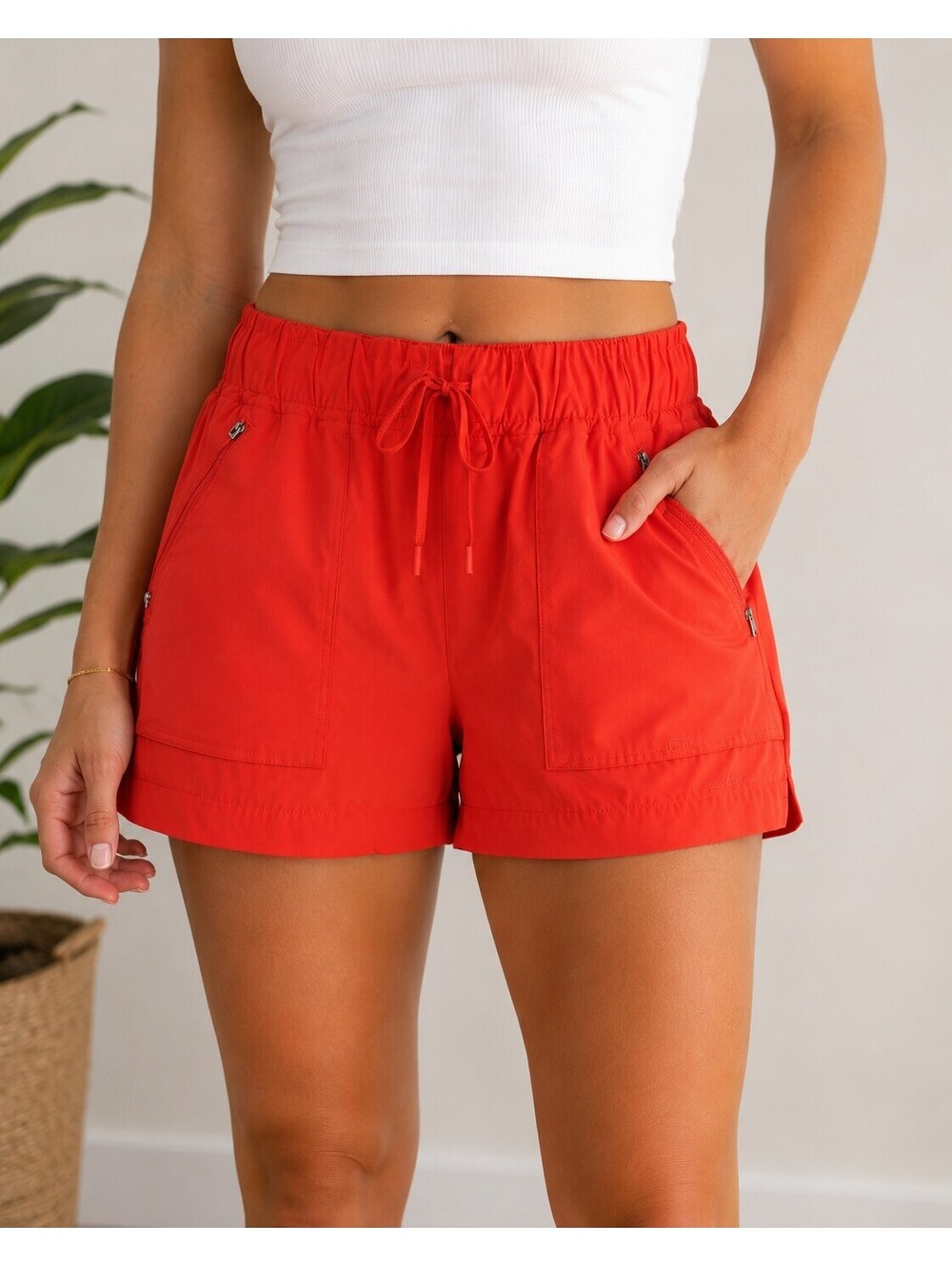 Outdoor Voices RecTrek Short Women’s L Petunia 3.5" Drawstring Pockets UPF 50